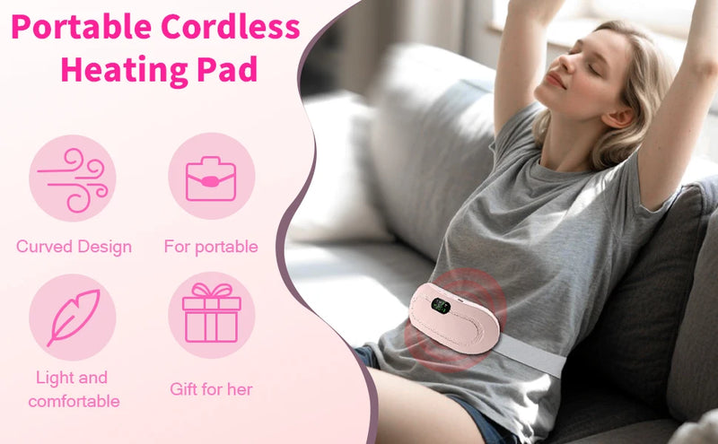 CrampEase™ Wearable Heat & Massage Belt — Drug-Free Period Pain Relief