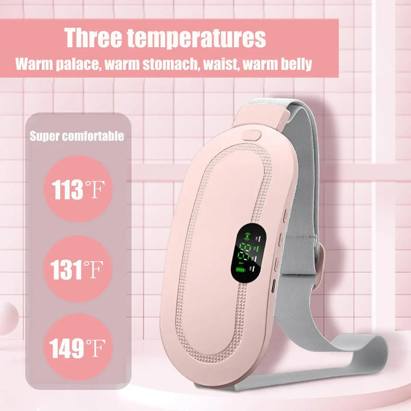 CrampEase™ Wearable Heat & Massage Belt — Drug-Free Period Pain Relief